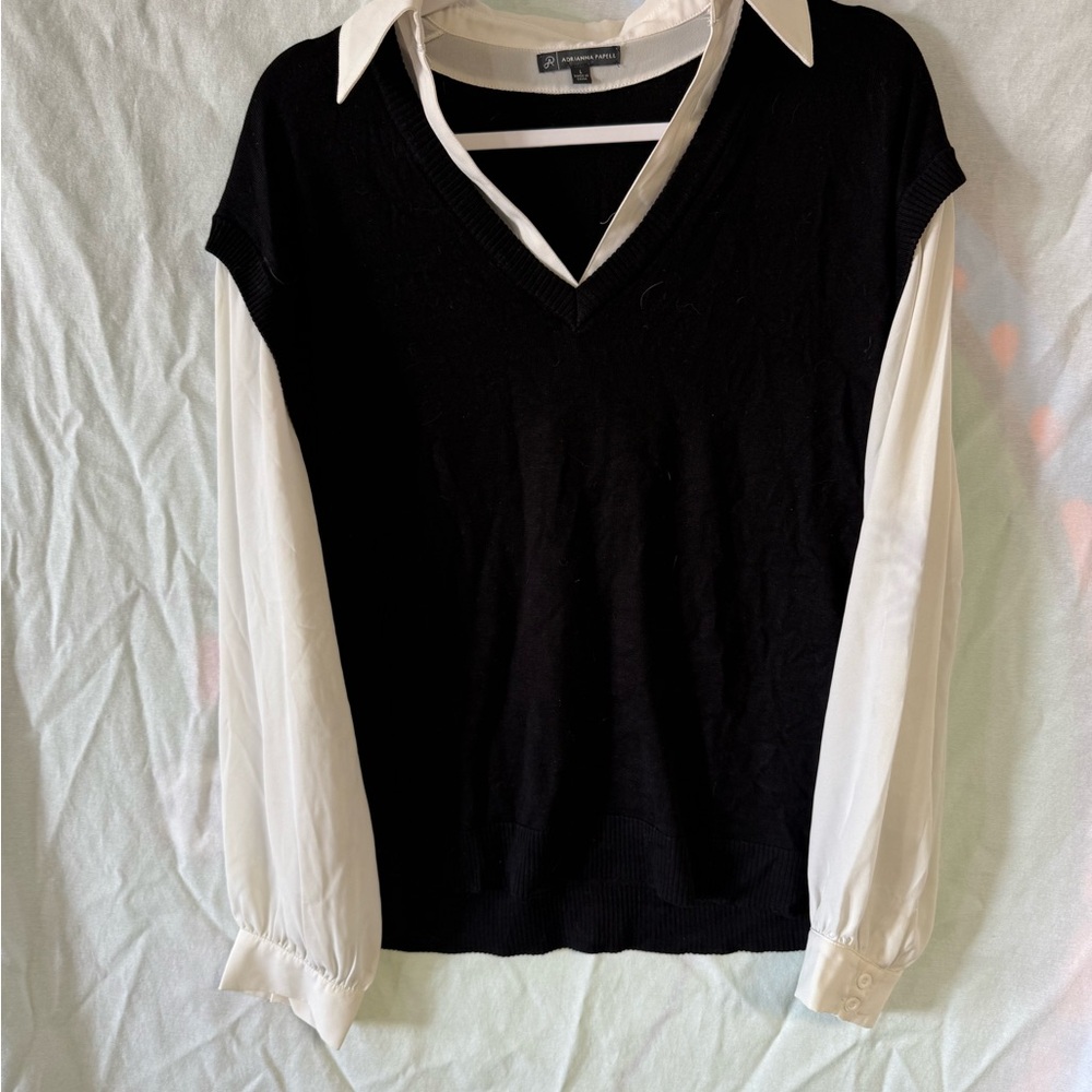 Adrianna Papell Black and White Shirt
